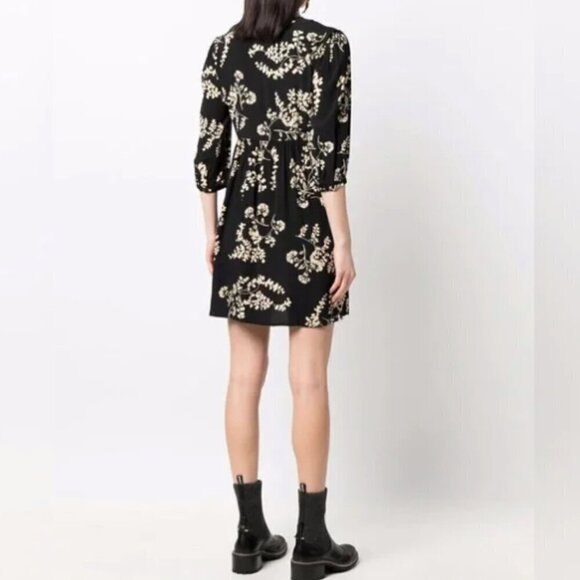 ba&sh Robe Suzy Noir Floral Mini Dress - Picture 2 of 9